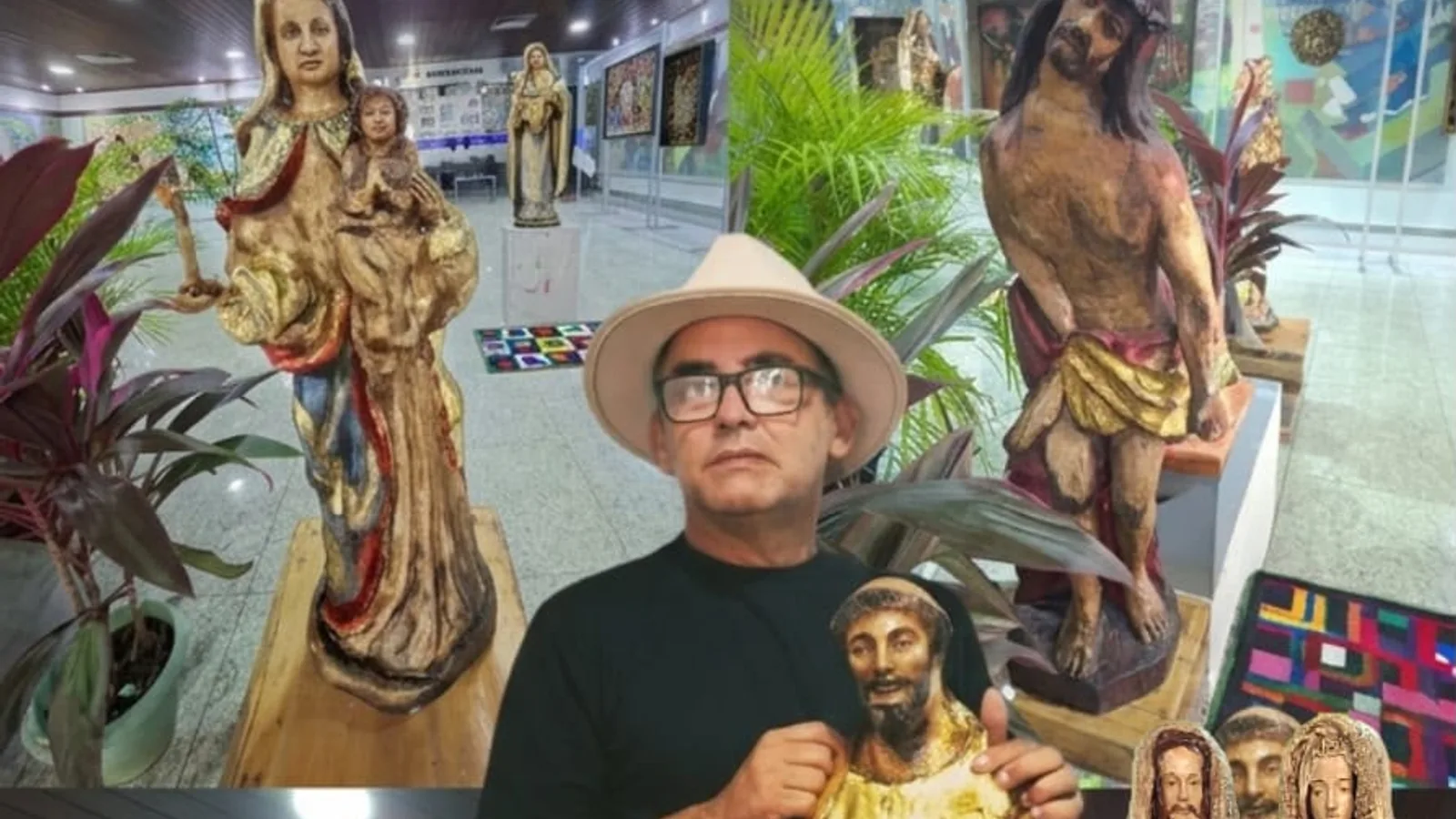 Mestre artesão macaibense: Aldo Rodrigues expõe obras religiosas na Assembleia Legislativa do RN